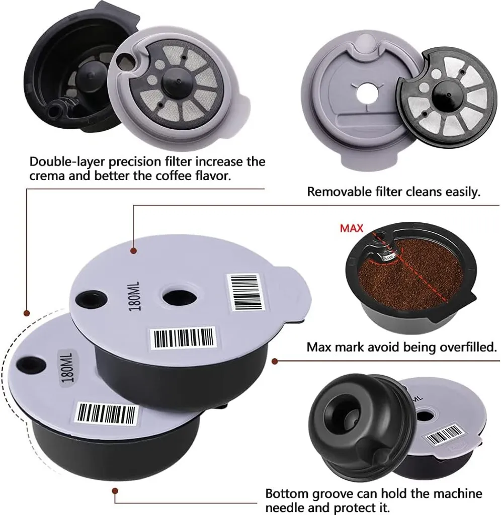 1 Stück Nachfüllbarer Wiederverwendbarer PP Kaffeekapsel Filter Für Bosch Tassimo 180 Ml Kapazität, Lebensmittelqualität 6 1 Stück Nachfüllbarer Wiederverwendbarer PP Kaffeekapsel Filter Für Bosch Tassimo 180 Ml Kapazität, Lebensmittelqualität – Bild 6
