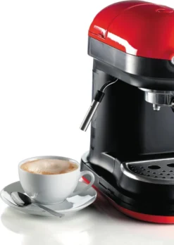 Ariete Siebträger-Espressomaschine Moderna Mit Kaffeemühle Und Aufschäumdüse, Rot/schwarz -Kaffeegetränkeladen 059e775a5966f33e688880a13009dab9