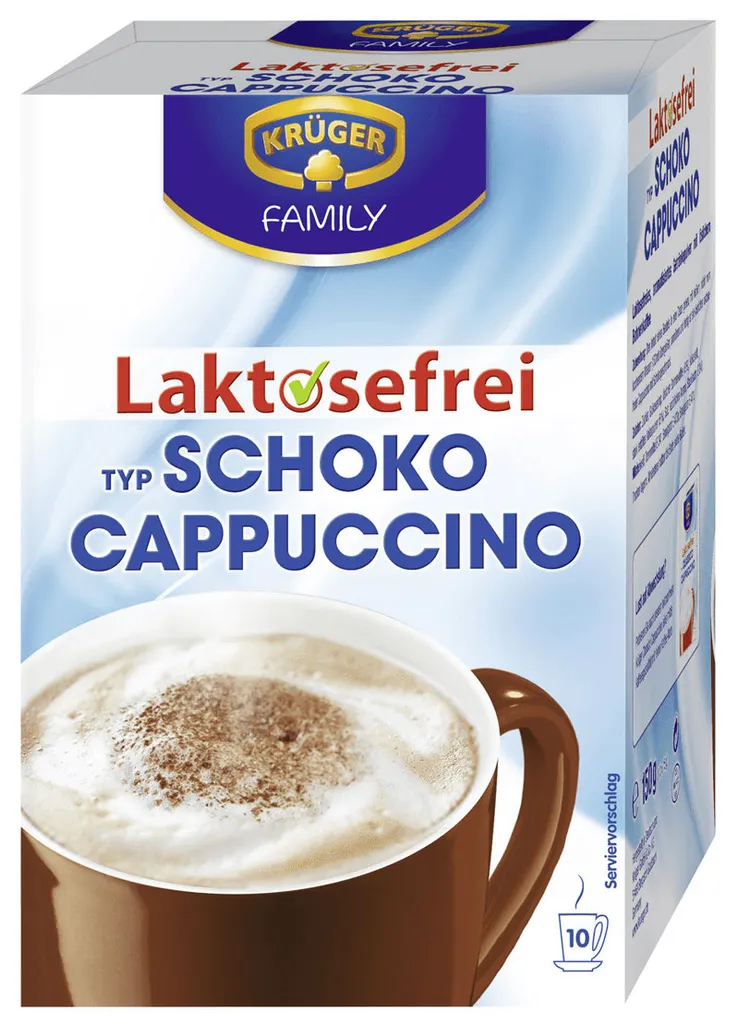 KRÜGER Cappuccino Schoko Enthält Koffein Laktosefrei 10x15 G 1 KRÜGER Cappuccino Schoko Enthält Koffein Laktosefrei 10x15 G