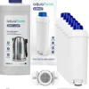 Set Für DeLonghi Kaffeemaschinen: 6x AquaFloow Longi Wasserfilter, AquaFloow Entkalker Entkalker 1000ml, Reinigungswischer