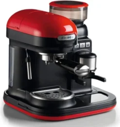 Ariete Siebträger-Espressomaschine Moderna Mit Kaffeemühle Und Aufschäumdüse, Rot/schwarz -Kaffeegetränkeladen 0e3fcd47c289b6e3c647b117f6097428