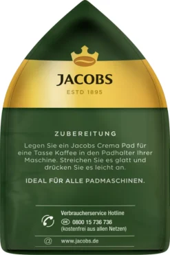 Jacobs Crema Pads | 16 Senseo Kompatible Kaffeepads -Kaffeegetränkeladen 122483b1d06bda844f2a6877199a5b2d