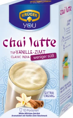 Krüger You Chai Latte Typ Vanille-Zimt Classic India Weniger Süß Extra Cremig | 10 Portionen