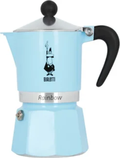 Bialetti Rainbow, Italienische Espresso-Kaffeemaschine, Aluminium, 3 Tassen, Blau 6 Bialetti Rainbow, Italienische Espresso-Kaffeemaschine, Aluminium, 3 Tassen, Blau -Kaffeegetränkeladen 174ee72e6530517b7fadd7e18233d78e