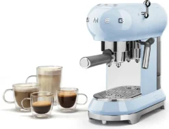 SMEG Espresso Kaffeemaschine Pastell Blau ECF01PBE -Kaffeegetränkeladen 176849aba5eef2f9dcc745f42e574d40