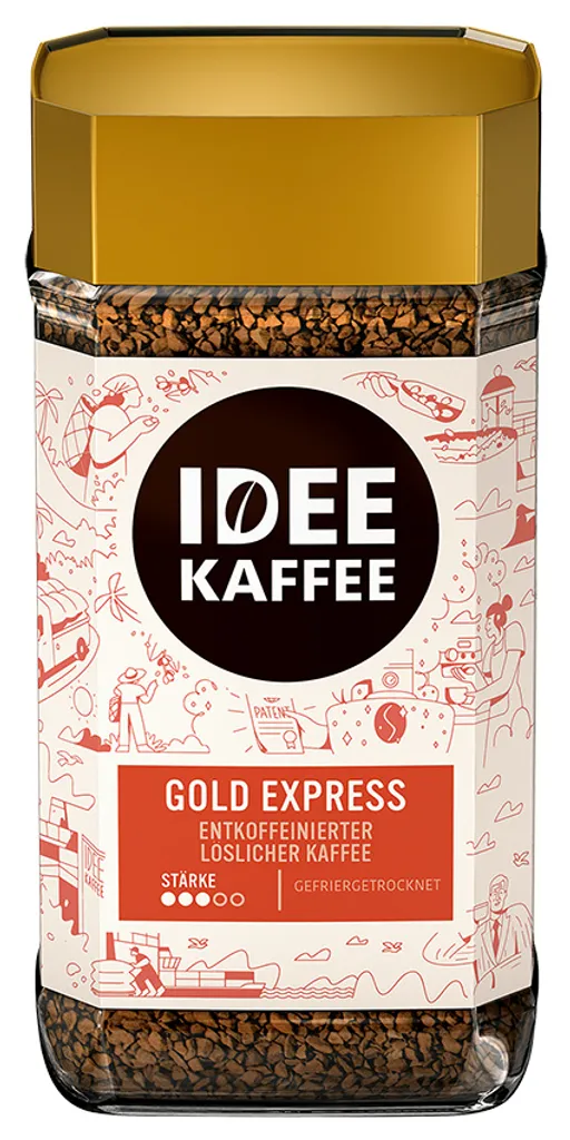 Instantkaffee GOLD EXPRESS Entkoffeiniert Von Idee Kaffee, 200g 1 Instantkaffee GOLD EXPRESS Entkoffeiniert Von Idee Kaffee, 200g