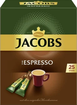 Jacobs Typ Espresso Sticks | Löslicher Kaffee | 25 Portionen -Kaffeegetränkeladen 19fb4872d8fcb3f8ccafb8544a66b635