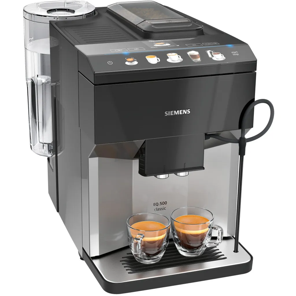 Siemens EQ.500 Classic Kaffeevollautomat TP503D04, Silber/schwarz Edelstahl, 15 Bar 1 Siemens EQ.500 Classic Kaffeevollautomat TP503D04, Silber/schwarz Edelstahl, 15 Bar