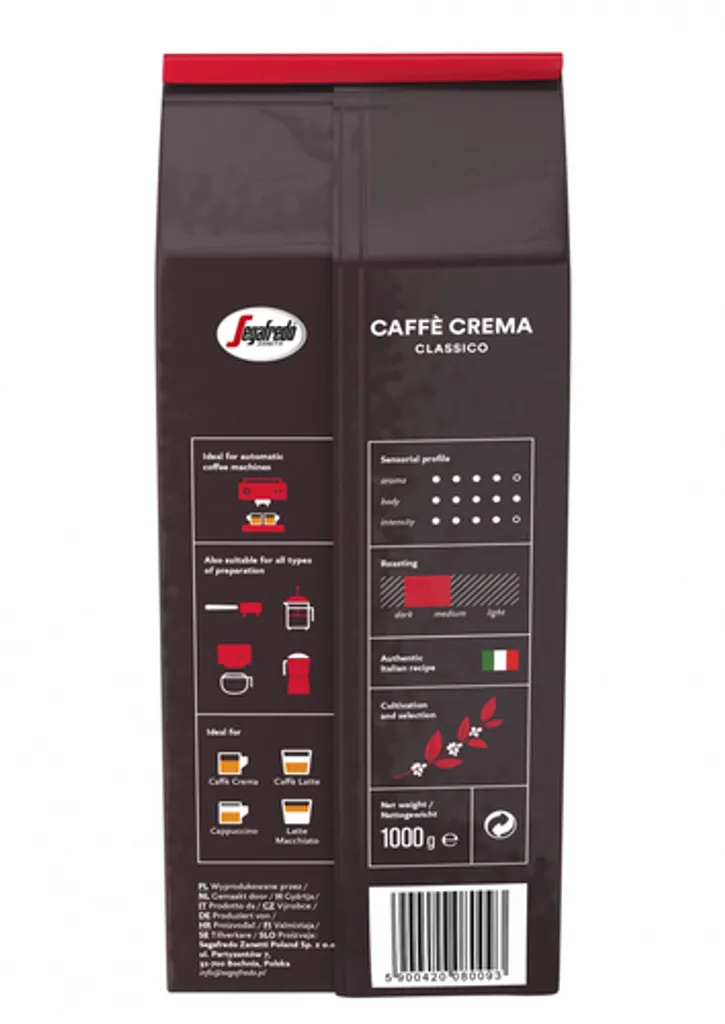 Segafredo Caffe Crema Classico, 1000 G, Ganze Bohne 4 Segafredo Caffe Crema Classico, 1000 G, Ganze Bohne – Bild 4