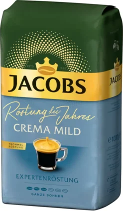 JACOBS Kaffeebohnen Expertenröstung Crema Mild Röstung Des Jahres 2 X 1 Kg + 1 Aluminium Dose Barista Design -Kaffeegetränkeladen 300882f3b1a95a96e1b61c177445033e 1