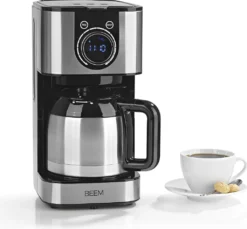 BEEM FRESH-AROMA-SWITCH Filterkaffeemaschine - Thermo Edelstahl 1 L Thermoskanne Bedienrad 24h-Timer 800 W Für 4-8 Tassen Kaffeemaschine Timer -Kaffeegetränkeladen 31144091f81c61c0b937227dff3944a5