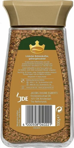 JACOBS Gold 6 X 100g Löslicher Kaffee 6 Gläser Instantkaffee Löskaffee -Kaffeegetränkeladen 348065049c4e43fe2e466b1042899423
