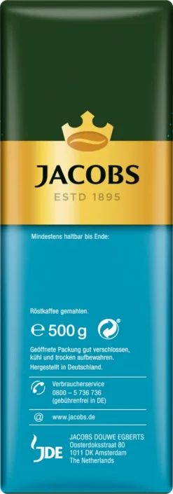 Jacobs Filterkaffee Auslese Mild & Sanft | Gemahlen | 500g -Kaffeegetränkeladen 38493680e54f41d9137b6030d5a70d1f