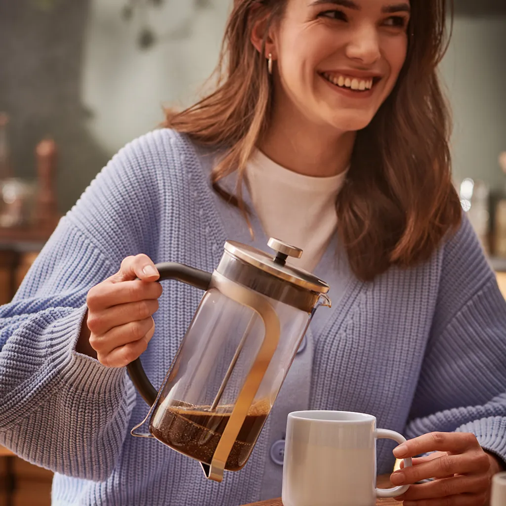 Tchibo Siebstempelkanne, French Press, Edelstahlsieb, Borosilikatglas, 800ml, Silber 3 Tchibo Siebstempelkanne, French Press, Edelstahlsieb, Borosilikatglas, 800ml, Silber – Bild 3