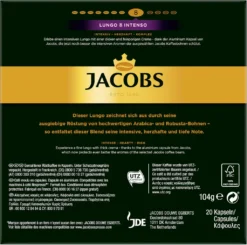Jacobs Lungo 8 Intenso, Kaffeekapseln, Nespresso Kompatibel, Kaffee, 200 Kapseln, á 5.2 G -Kaffeegetränkeladen 3f95c878483bc77239e88bbc1b1dc252