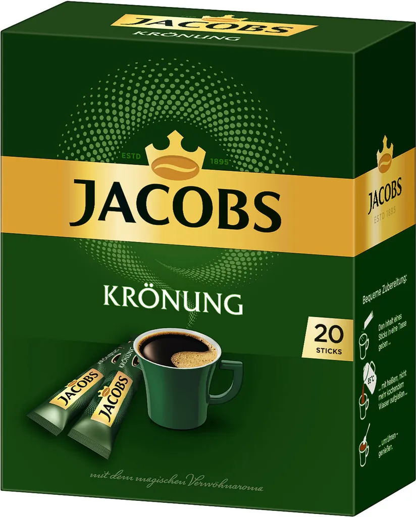 JACOBS Löskaffee Krönung 16 X 20 Sticks Löslicher Kaffee Instantkaffee 320 Getränke 5 JACOBS Löskaffee Krönung 16 X 20 Sticks Löslicher Kaffee Instantkaffee 320 Getränke – Bild 5