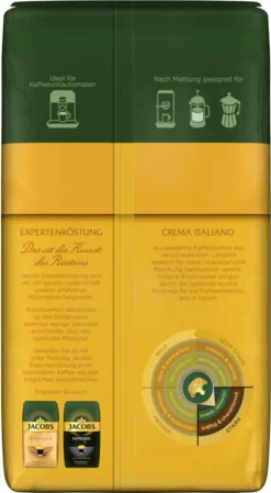 JACOBS Kaffeebohnen Expertenröstung Crema Italiano 3 Kg Geröstete Bohnen+ 1 Jacobs Barista Becher+ 1 Dose -Kaffeegetränkeladen 4358c430c1e706556883ad4a8c67afaa