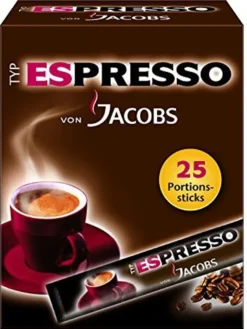Jacobs Typ Espresso Sticks | Löslicher Kaffee | 25 Portionen -Kaffeegetränkeladen 488f1480f0411036b58a4f153a7f2a67