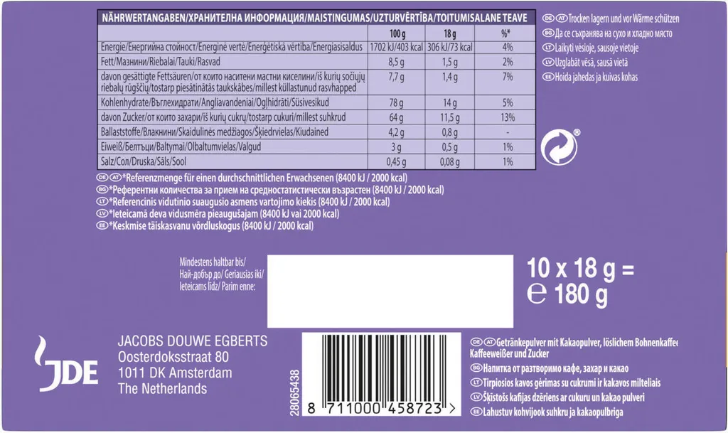 JACOBS Löskaffee 3in1 Milka®* 12x10 Sticks Löslicher Instantkaffee 120 Getränke 5 JACOBS Löskaffee 3in1 Milka®* 12x10 Sticks Löslicher Instantkaffee 120 Getränke – Bild 5