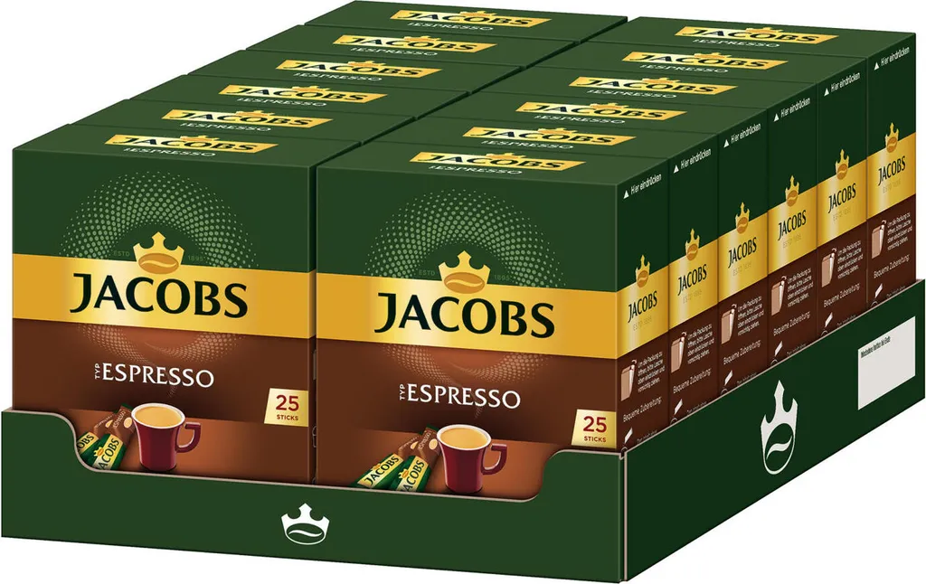 JACOBS Espresso Löslicher Kaffee 12er Pack - 12 X 25 Sticks 1 JACOBS Espresso Löslicher Kaffee 12er Pack - 12 X 25 Sticks