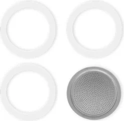 Bialetti 800002 Gummidichtung Und Filter 2T, Aluminium, Weiß -Kaffeegetränkeladen 55be01e00b85fca80b51011fde741de6