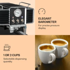 Gusto Classico Espressomaker 1350 Watt 20 Bar Druck Wassertank: 1,5 Liter -Kaffeegetränkeladen 578880ca69a1391d4a54768b0ab3c14b