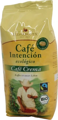 Café Intención Ecológico Caffè Crema | Fairtrade | Ganze Bohne | 1000g -Kaffeegetränkeladen 6621be12a4eae0a7d71aa4ca69f0ef0a