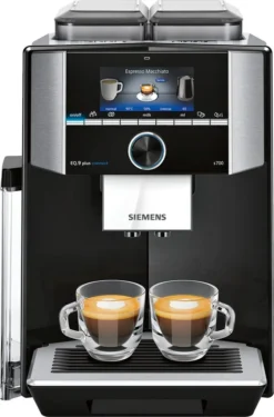 Siemens EQ.9 S700 Freistehende Espressomaschine 2,3 L - Kaffeemaschine (Freistehend, Espressomaschine, 2,3 L, Integriertes Mahlwerk, 1500 W, Schwarz, Edelstahl)