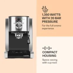 Passionata 20 Espressomaschine 20 Bar 6 Tassen 1,25 Liter Milchschaum -Kaffeegetränkeladen 76525683e585650149a703936baa2b6f