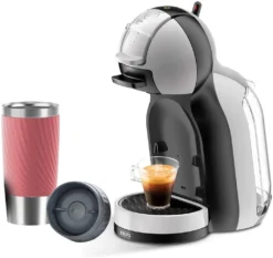 Krups Nescafé Dolce Gusto Kaffeekapselmaschine MiniMe KP123B 15bar 1500W + 1 X Emsa Travel Mug Koralle Hot & Cold Funktion