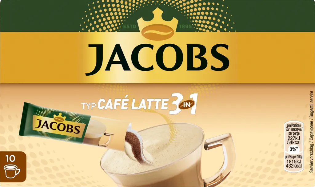 Jacobs 3in1 Sticks Café Latte | Löslicher Kaffee | 10 Portionen 6 Jacobs 3in1 Sticks Café Latte | Löslicher Kaffee | 10 Portionen – Bild 6