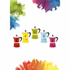 Bialetti Rainbow, Italienische Espresso-Kaffeemaschine, Aluminium, 3 Tassen, Rot -Kaffeegetränkeladen 84ac3c6d8c77367ced1a9213c887b074