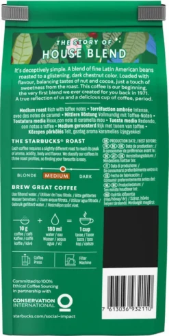 Starbucks House Blend Medium Roast Gemahlener Filterkaffee 200g 15 Starbucks House Blend Medium Roast Gemahlener Filterkaffee 200g -Kaffeegetränkeladen 851c3120939bf3c6e47f3d358eb811fb