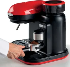 Ariete Siebträger-Espressomaschine Moderna Mit Kaffeemühle Und Aufschäumdüse, Rot/schwarz -Kaffeegetränkeladen 876ecdd6eb6364f1630856a0568ba46c