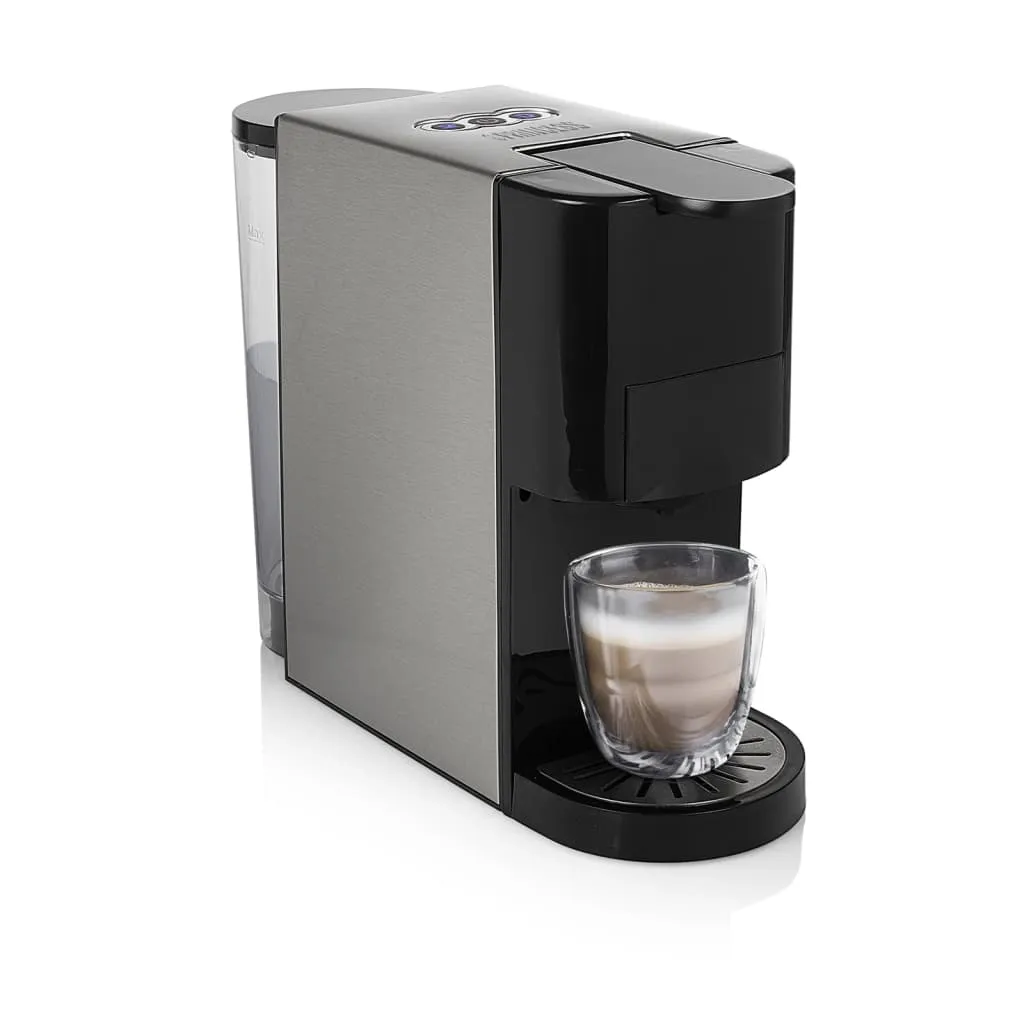 Princess 4-in-1 Multi-Kapsel-Kaffeemaschine 1450W 0,8L Schwarz Silbern 1 Princess 4-in-1 Multi-Kapsel-Kaffeemaschine 1450W 0,8L Schwarz Silbern