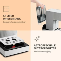 Klarstein Pausa Espressomaker, Siebträgermaschine Mit 1350 Watt, Espressomaschine 20 Bar Druck, Siebträger Kaffeemaschine Mit Wassertank: 1,4 Liter Edelstahl ,silber -Kaffeegetränkeladen 8dec1c85d1d7080137c7eb6a88d8ab4b