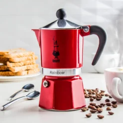 Bialetti Rainbow, Italienische Espresso-Kaffeemaschine, Aluminium, 3 Tassen, Rot -Kaffeegetränkeladen 8fc74856b30e9ff15ef50185bf6ee646