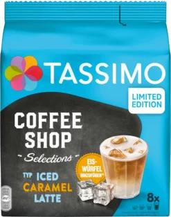 TASSIMO Kapseln Typ Iced Caramel Latte Coffee Shop Selections Discs 8 Getränke