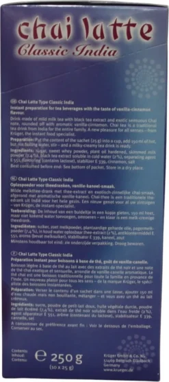Krüger You Chai Latte Typ Vanille-Zimt Classic India Extra Cremig | 10 Portionen -Kaffeegetränkeladen 9f1509446e045314aaed104f4856f7e8