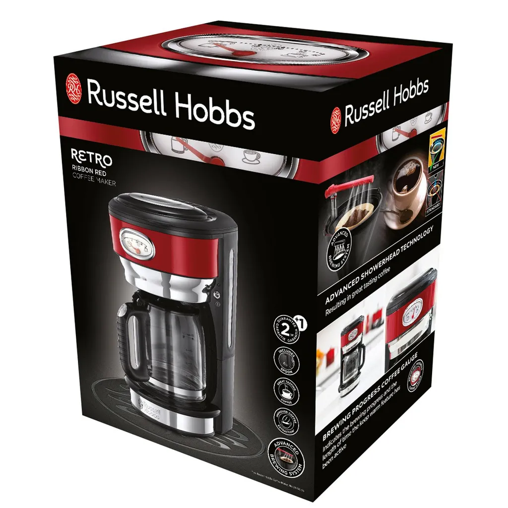 Russell Hobbs 21700-56 Retro Ribbon Red Kaffeemaschine 12 Russell Hobbs 21700-56 Retro Ribbon Red Kaffeemaschine – Bild 12