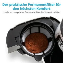 MEDION Kaffeemaschine Mit Mahlwerk Und Thermoskanne (Timer, 1 Liter, 900 Watt, Kaffeebohnenmahlwerk, 8 Mahlstufen, LED Display, Tropf Stopp, Isolierkanne, MD19777) -Kaffeegetränkeladen a5ef48f28da94e6e412aa98c186f769c