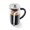 Tchibo Siebstempelkanne, French Press, Edelstahlsieb, Borosilikatglas, 800ml, Silber