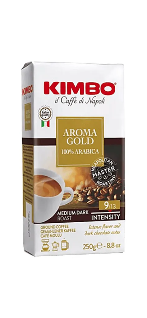 Kimbo Aroma Gold 100% Arabica 250g Gemahlen 1 Kimbo Aroma Gold 100% Arabica 250g Gemahlen