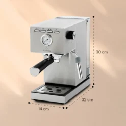 Klarstein Pausa Espressomaker, Siebträgermaschine Mit 1350 Watt, Espressomaschine 20 Bar Druck, Siebträger Kaffeemaschine Mit Wassertank: 1,4 Liter Edelstahl ,silber -Kaffeegetränkeladen ab51d86d9014dd9b222c8b756c79c374