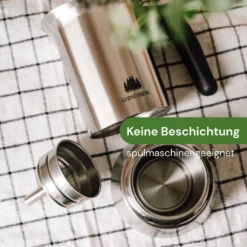 Espressokocher Edelstahl 4 Tassen Induktion / Mokkakanne Inkl. Ersatzdichtung / Mokkakocher (200ml Füllmenge) -Kaffeegetränkeladen b631cf1f54415d69669988ea915a7dd6 1