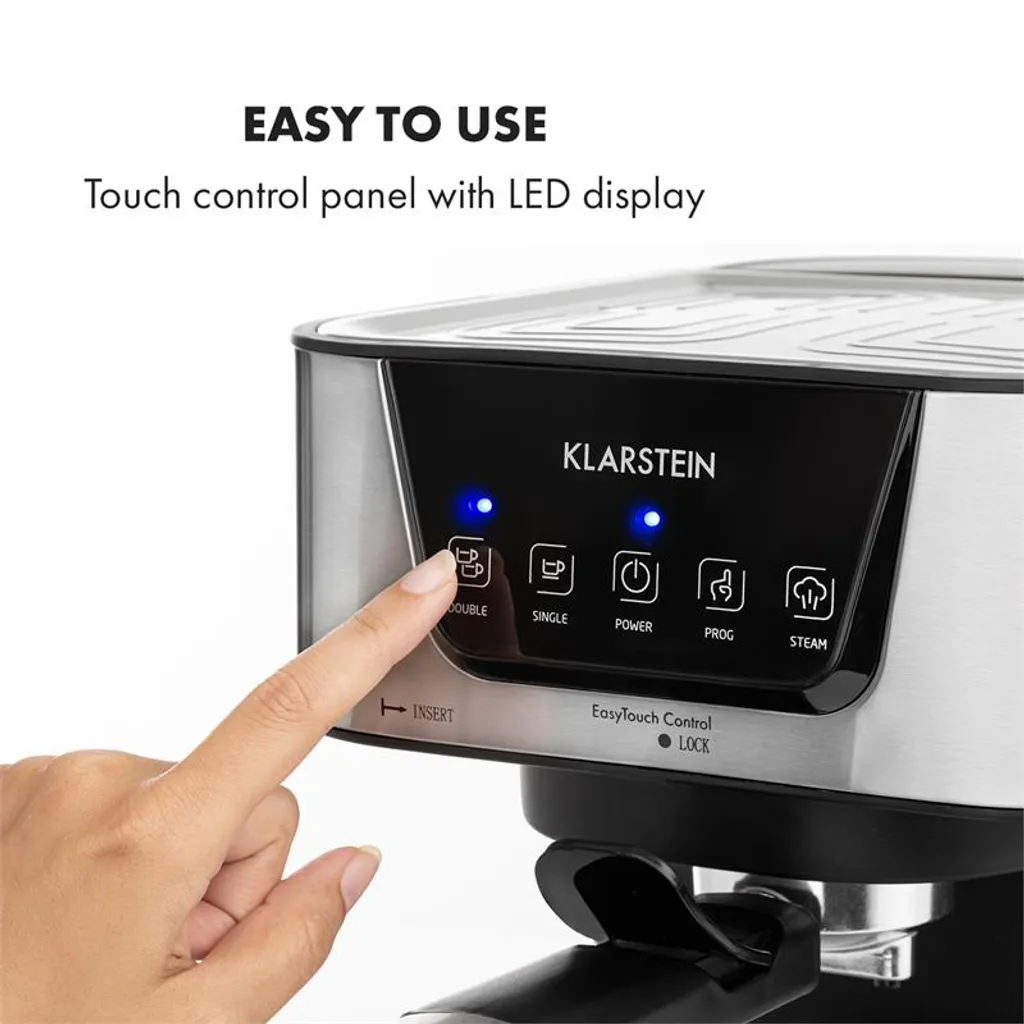 Arabica Espressomaschine 1050W 15 Bar 1,5l Touch-Bedienfeld Edelstahl 3 Arabica Espressomaschine 1050W 15 Bar 1,5l Touch-Bedienfeld Edelstahl – Bild 3
