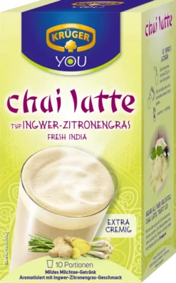 Krüger You Chai Latte Typ Ingwer-Zitronengras Fresh India Extra Cremig | 10 Portionen