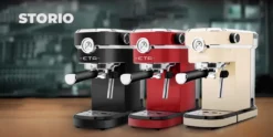 ETA Siebträgermaschine STORIO ETA618190020 Retro Schwarz, 1350W, Max.20 Bar, Thermoblock -Kaffeegetränkeladen bd9d7915f1a1775bb9022d63f963b217