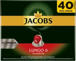 JACOBS Kapseln Nespresso®* Kompatibel 2 X 40 Lungo 6 Classico + 2 X 40 Espresso 10 Intenso XXL-Pack - Insgesamt 160 Getränke -Kaffeegetränkeladen c5552ef1e703620998da6a4cdf679ba1 2