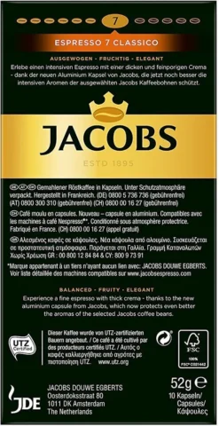 JACOBS Kapseln Espresso Classico 100 Nespresso Kompatible Kaffeekapseln -Kaffeegetränkeladen c5d3a5645ae678674779cb40a9b709cb